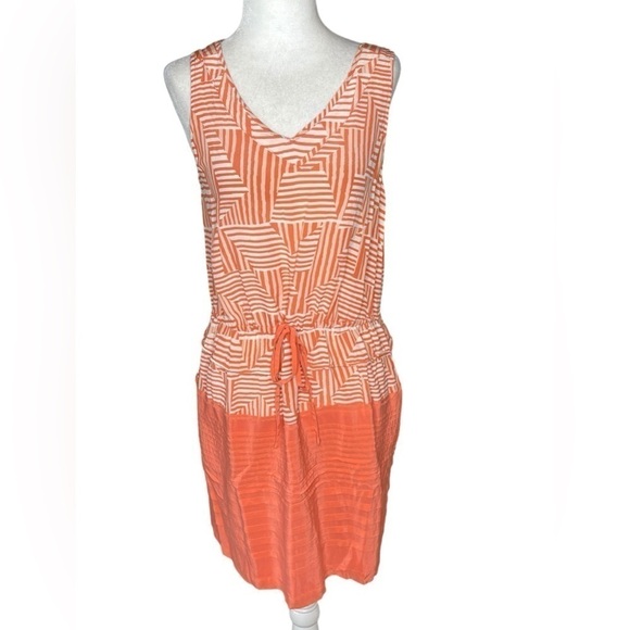 Anthropologie Greylin Silk Sleeveless Mini Dress Waist Tie Orange size Medium - Picture 1 of 10